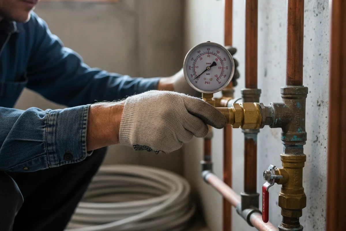 Pressure testing a repaired line during Water Line Repair in Adairville